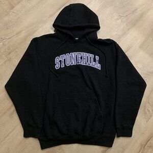 Pennant Stonehill College Skyhawks Hoodie Men's Large Black Sweatshirt Pullover